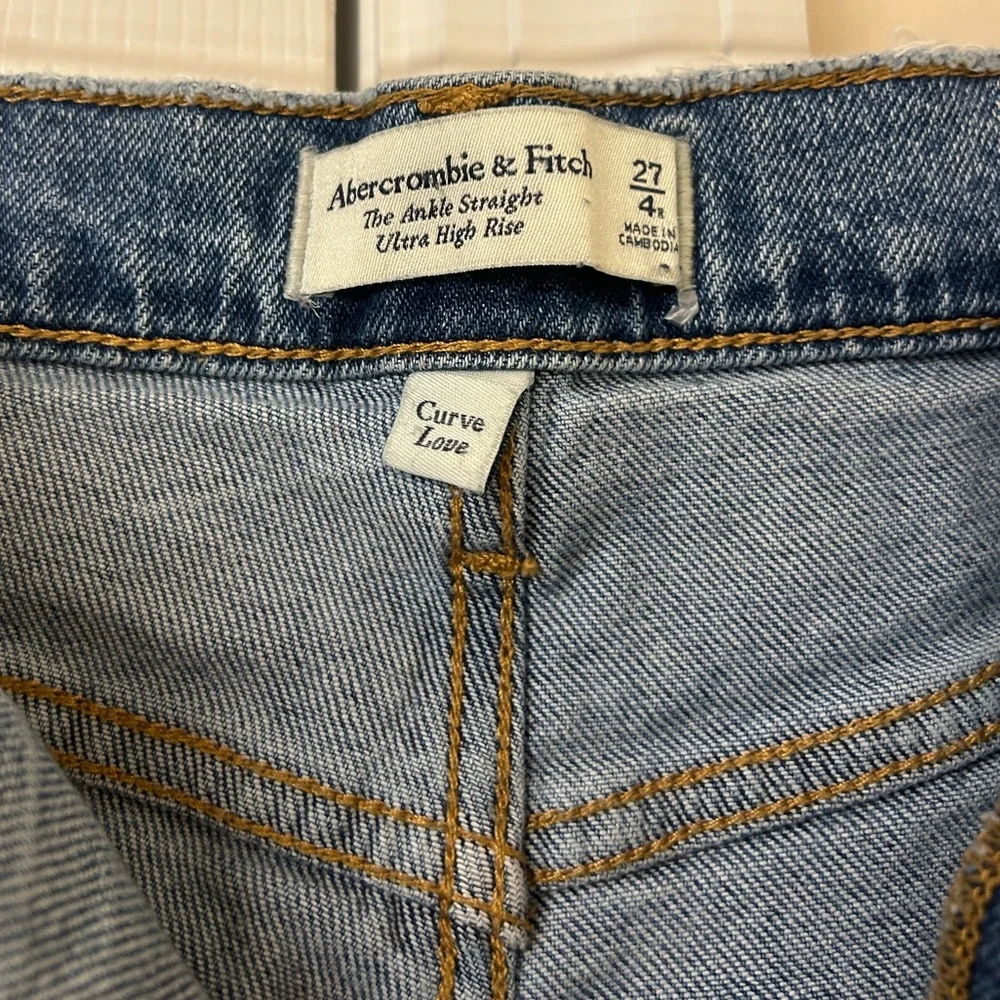 Abercrombie & Fitch The Ankle Straight Ultra High Rise Jeans Curve Love - Picture 5 of 6